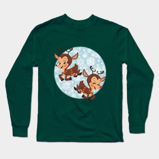 reindeer playing Long Sleeve T-Shirt